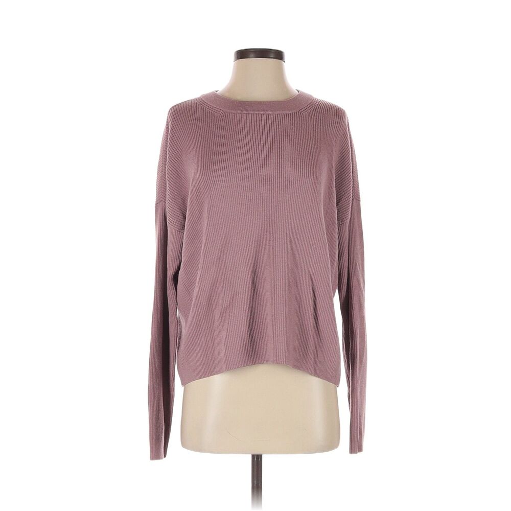 Kit & Ace Lululemon Merino Wool Sweater Oversized Rib Knit Boat Neck Pink Sz S-M